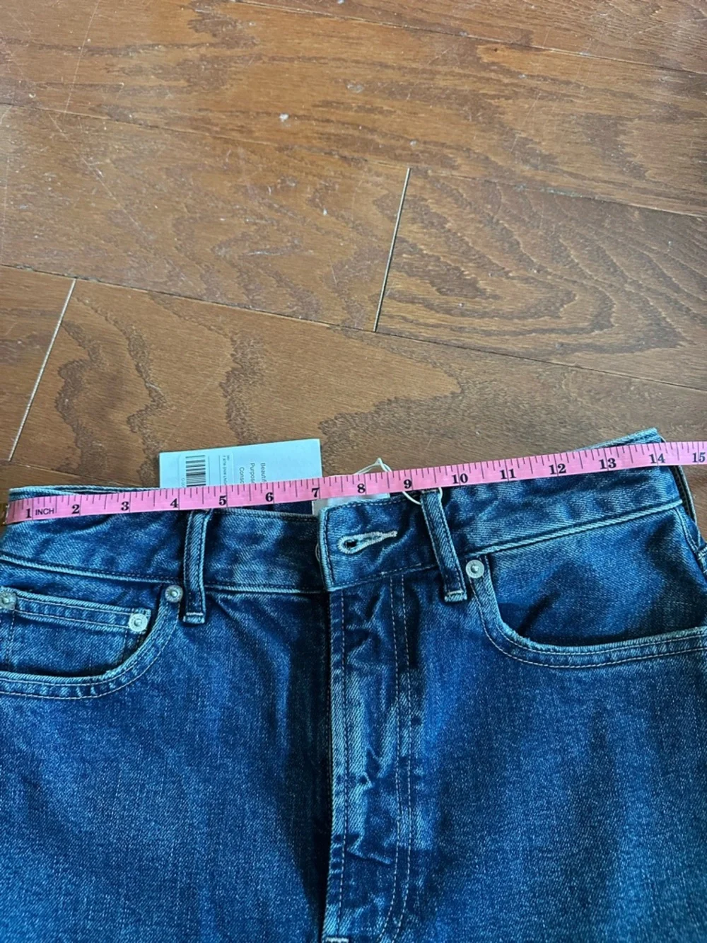 High-Rise Dark Blue Denim Shorts - Picture 6 of 6